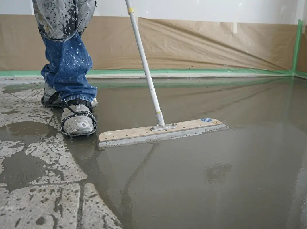 Uneven floor being professionally repaired in Long Beach, CA
